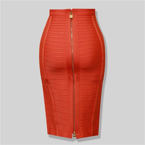 High Quality Black Red Blue Orange Zipper Bodycon Rayon Band