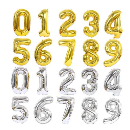 40" Foil Number Balloons Digital Large Happy Birthday P