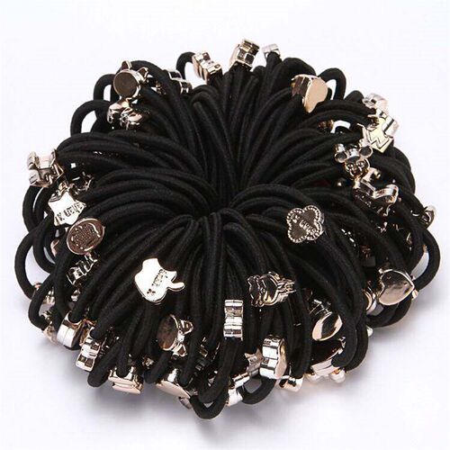 Basic Hair Rope Large High Elastic Rubber Band Black Hair La