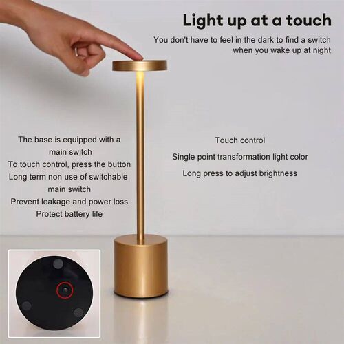 Simple Table Lamp USB Rechargeable Cordless Table Lamp Resta