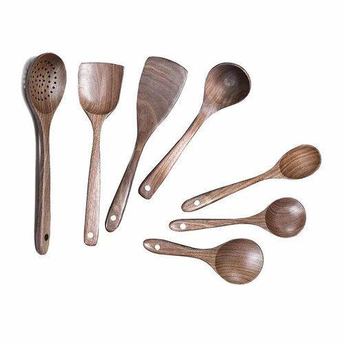 Hot 7 Pcs Wooden Kitchen Cooking Utensil Set Wooden Soup