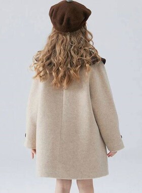 Girls Woolen Coat Loose College style Autumn and Winter Chil