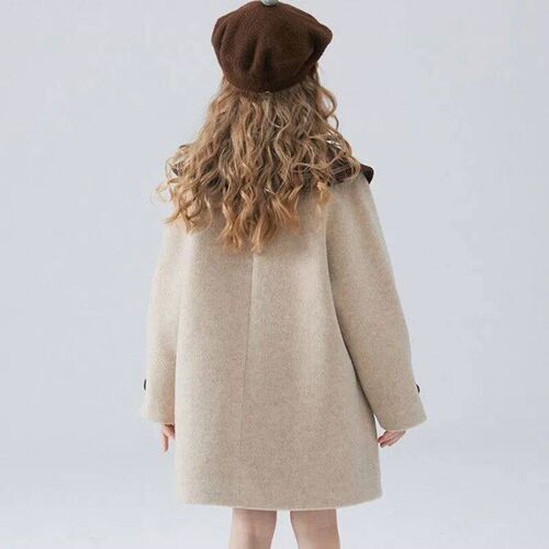 Girls Woolen Coat Loose College style Autumn and Winter Chil