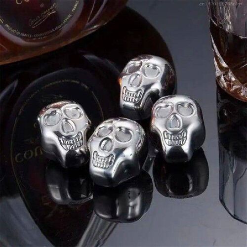 Reusable Skull Head Ice Cube Stainless Steel Chilling
