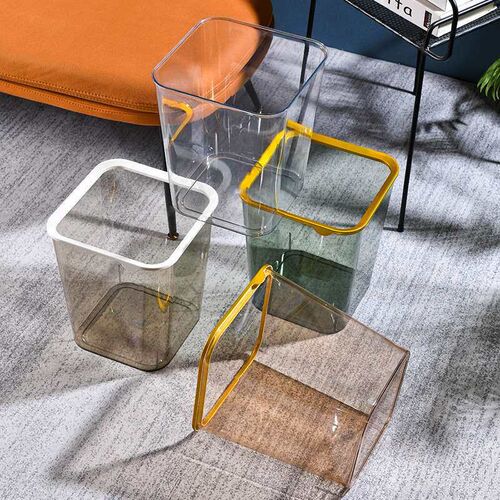 Simple Transparent Trash Bin Household Toilet Bathroom Large