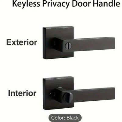 Matte Black Door Handles, Keyless Interior Door Knobs,