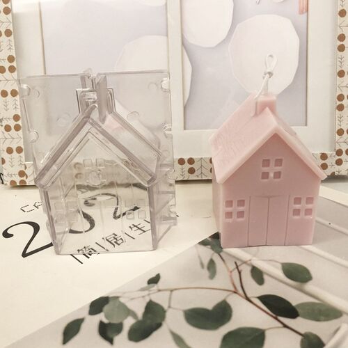 3D House Silicone Candle Mold Kit DIY Abstract Wooden House