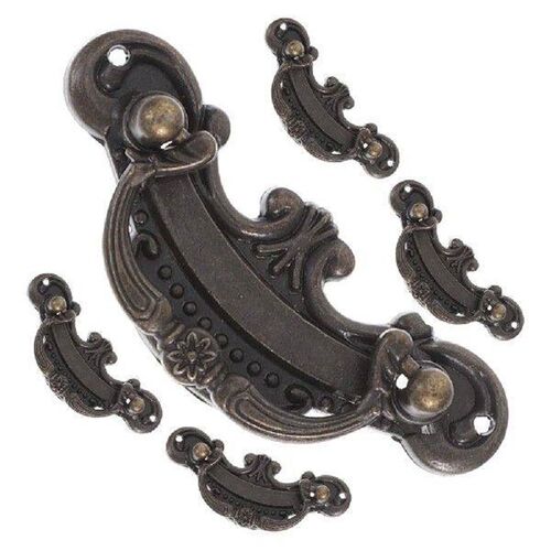 5 Pcs Drawer Pulls Retro Furniture Handles Zinc Alloy