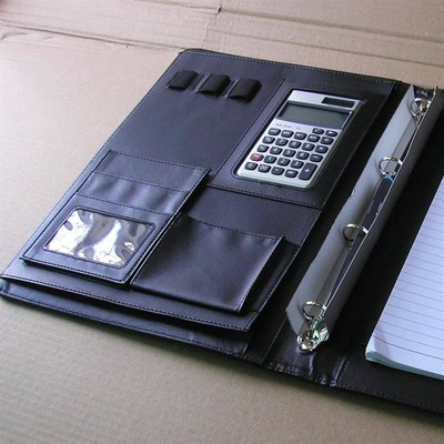 PU leather folder Padfolio multifunction organizer planner n