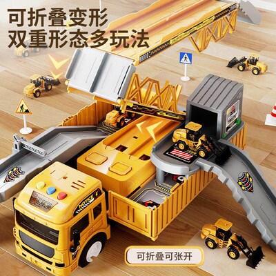 Large chldrens contaner truck alloy excavator