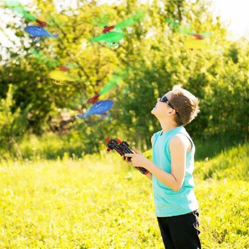 9pcs Helicopter Toys Plastic Kids Flying Playthings Pull