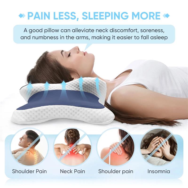 Memory Foam Pillow Cervical Pillow Neck Pain Relief Contour - 实物图