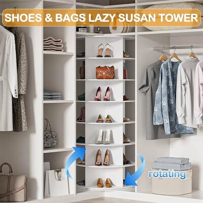 Rotating Shoe Rack Tower 7-layer Organizer, Vertical Rotatin