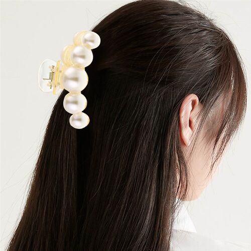 Haimeikang Acrylic Hair Claws Pearl Claw Clips For Woman Lar
