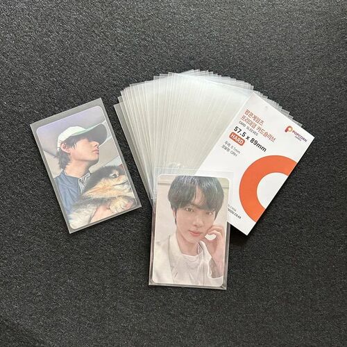 50pcs Kpop Card Sleeves Holder Clear 3 Inch Photocard Hologr