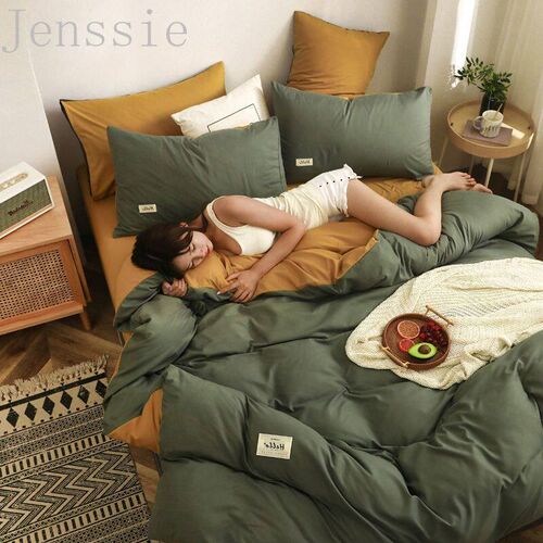 Frosted Solid Color Duvet Cover Dormitory Household Linens B