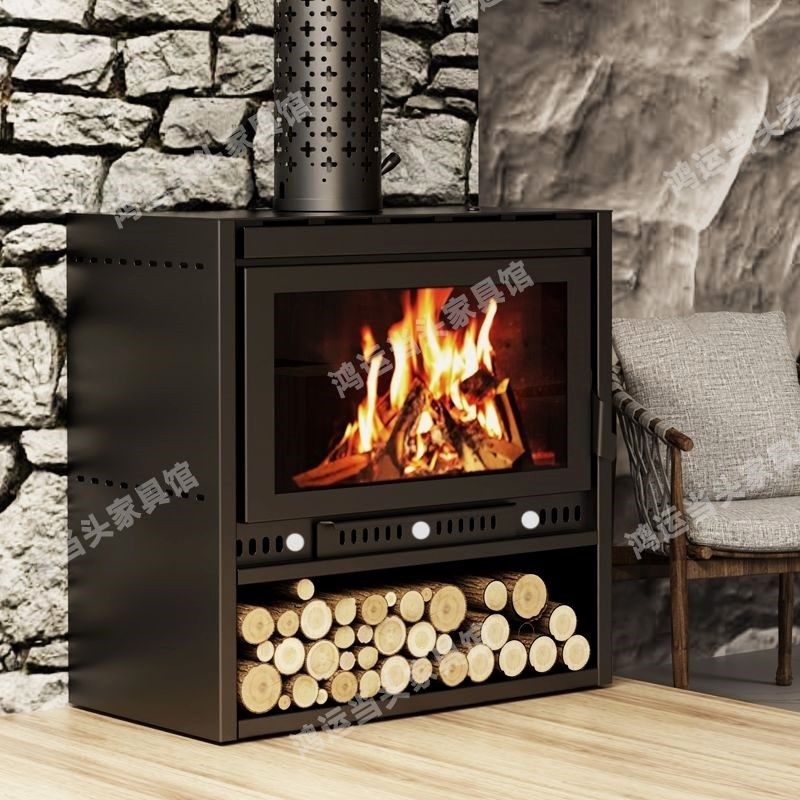 壁炉真火木柴室内取暖炉家用燃木柴欧式匠人农村取暖柴火铸铁新型