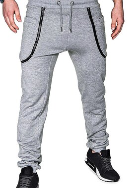 Mens wear, strapped, casual pants, fashion zipper, stitched