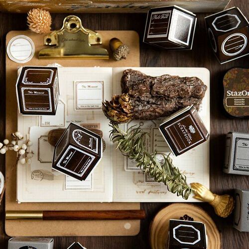 Yoofun 3-sided Decoration Stamp Retro Wooden Rubber Stamps f