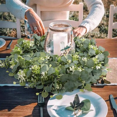 180cm 1pc Artificial Eucalyptus Leaves Greenery Garland Faux