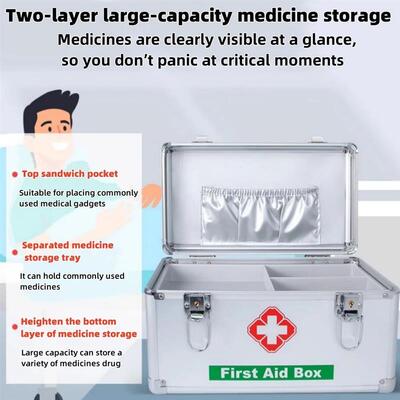 Medicine First Aid Kit Box Case Medicine Kit Metal Medicine