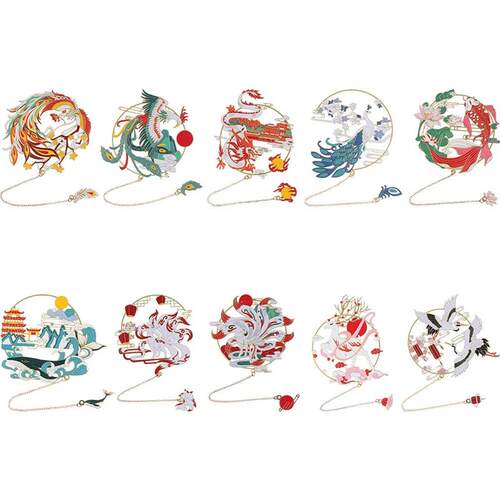 Chinese Style Calligraphy Painting Bookmark Group Fan Book C