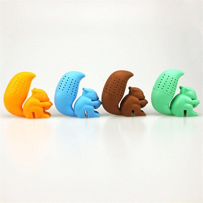 New Cute Animal Squirrel Tea Strainer Gift Set of Silicone T