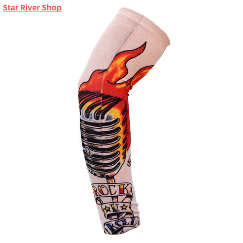 1PCS Outdoor Tattoo Gothic Skeleton Clown Sunscreen Sleeve F