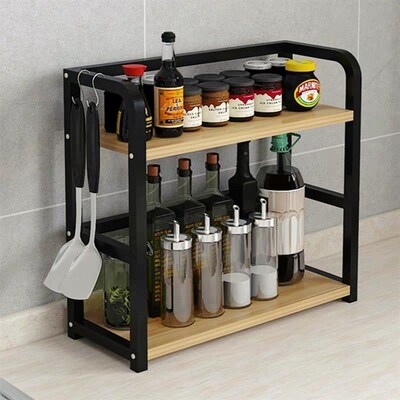 Kitchen Shelf Spice Rack table top condiment corner rack oil