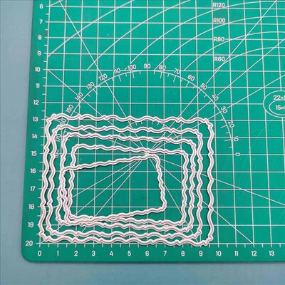 Wavy layered square Metal Cutting Dies Stencils for DIY Scra