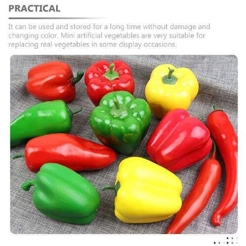 6 Pcs Simulation Bell Pepper Model Small Size Artificial