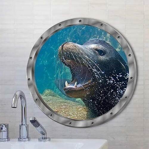 Bathroom Pvc Decals Underwater Fish Wall ers Waterproof Capy