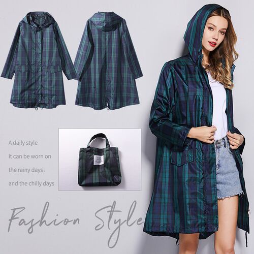 Women Raincoat Breathable Portable Ladies Long Raincoat Wate