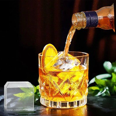 Silicone Large Ice Molds 2 Inch Big Ice Cube Trays with Remo