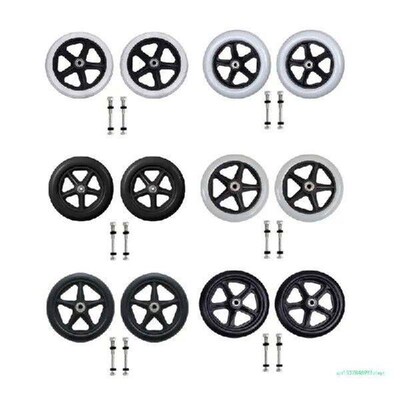 2Pcs 6/7/8in Heavy Duty Wheelchair Front Caster Flexible