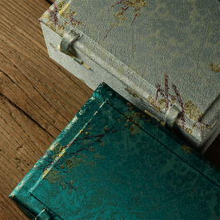 中式收藏品梅花锦艺布包装盒紫砂壶茶杯工艺品盒礼品盒正方形锦盒