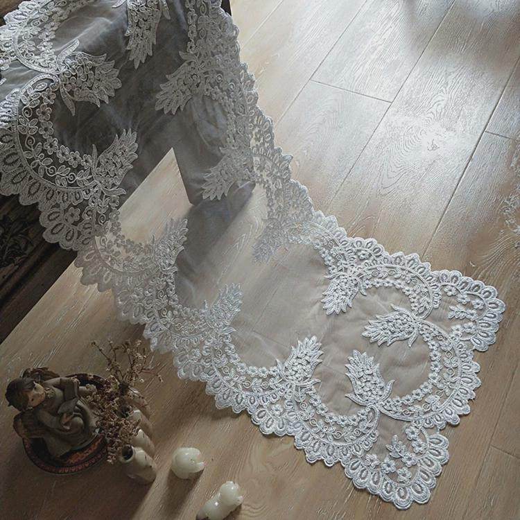 蕾丝桌旗欧式刺绣桌布茶几梳妆台五斗橱盖巾防尘布长方形餐桌布艺,居家布艺,桌旗,淘宝优惠券,粉丝福利购,淘宝优惠卷
