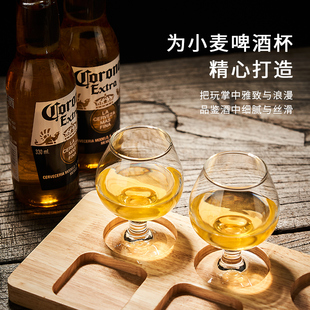 创意精酿啤酒杯品鉴杯酒馆商用木托装 玻璃杯子定制酒吧清吧杯托
