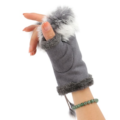 1 Pair Women Winter Warm Gloves Sexy Faux Rabbit Fur Hand Wr