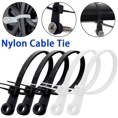 Mountable Cable Ties with Screw Hole Nylon Self Locking Loop