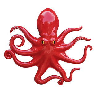 玻璃钢章鱼雕塑八爪章鱼小丸子树脂彩绘仿真鱿鱼门头挂件装饰摆件