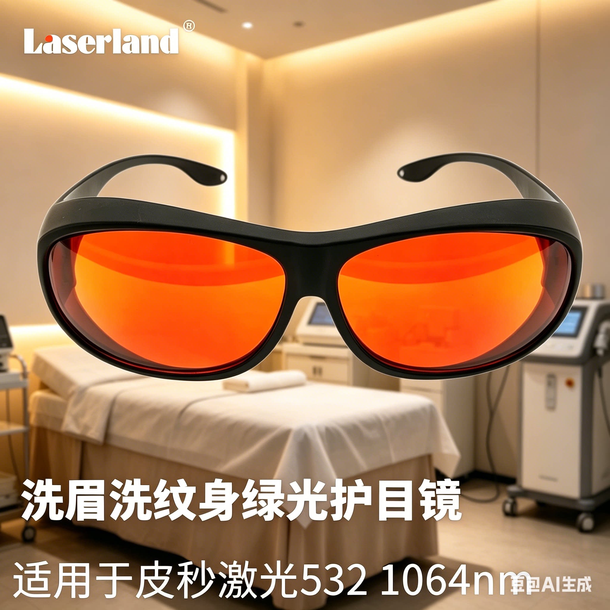 绿光532nm洗纹身洗眉机1064nm调Q激光皮秒护目防护眼镜祛斑美容仪