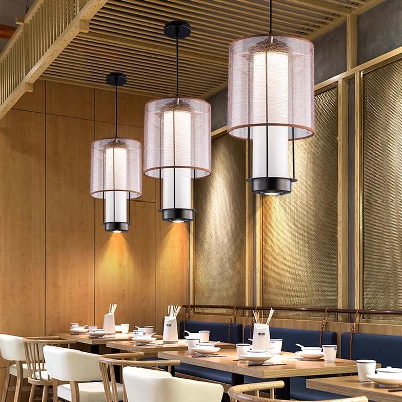 新中式火锅店吊灯带射灯餐饮餐厅卡座烧烤店中古国潮风茶室小吊灯