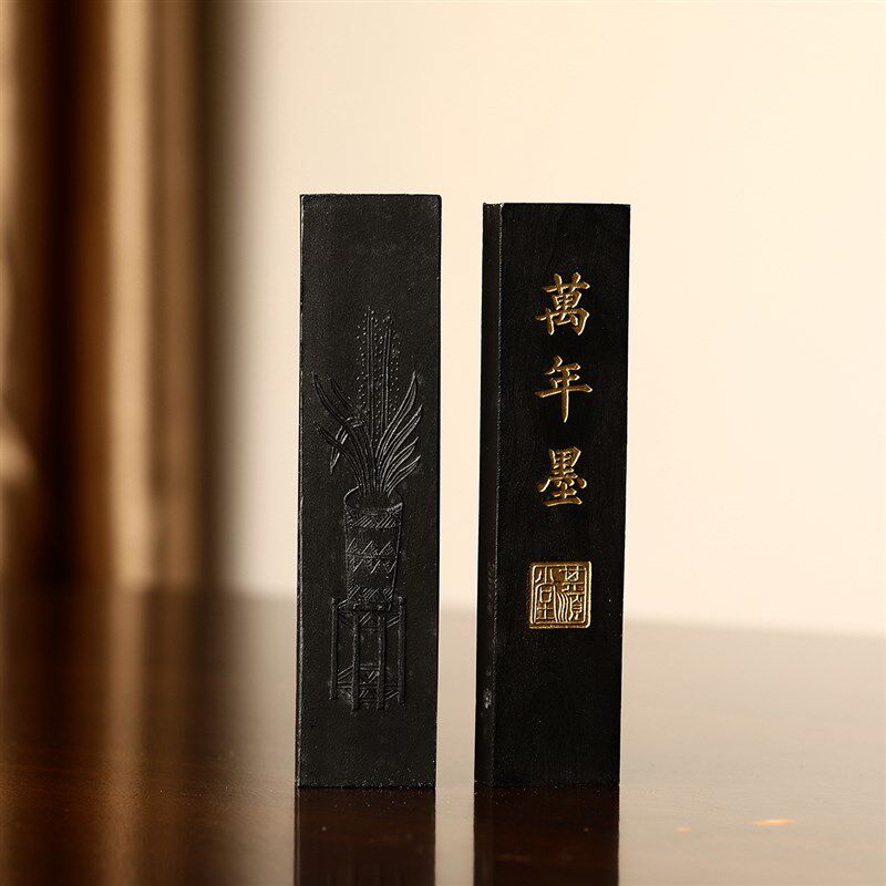 锦瑟文房万年墨细纯油烟墨锭徽墨古法纯手工墨条书法专用墨块