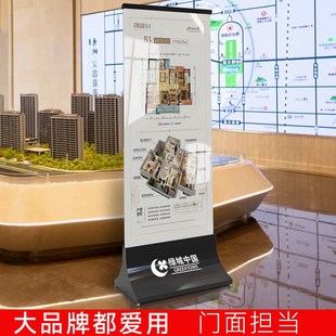 售楼处丽屏展架户型图海报广告落地玻璃立牌立式广告牌展厅展示架