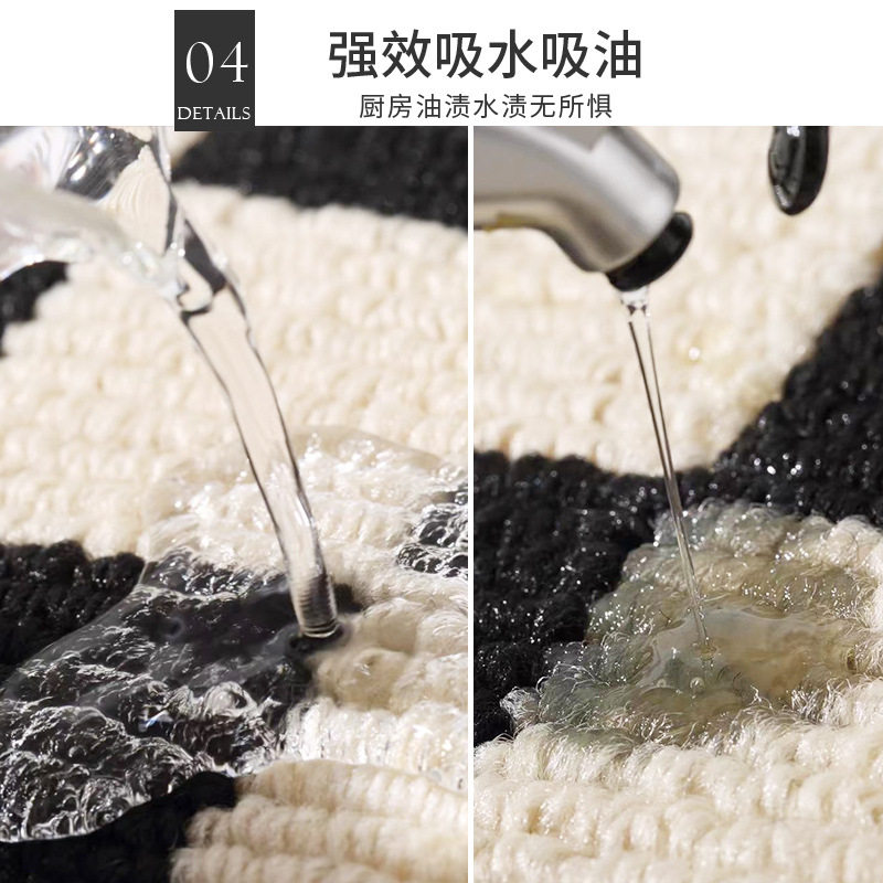 厨房防油防滑专用地垫 进门口耐脏踩脚垫 编织长条吸水地毯可机洗