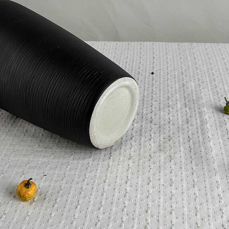 陶瓷粗陶复古黑色陶花瓶摆件黑陶客厅银柳桌面大号冬青干花插花