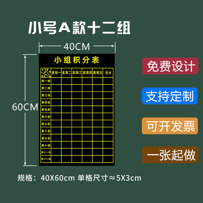 磁性小组积分表黑板贴班级评分表各组竞赛表磁性贴你追我赶评比栏