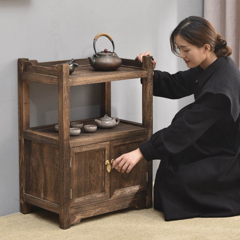 实木茶柜茶水柜中式客厅简约储茶台小型茶桌边柜茶叶置物架餐边柜