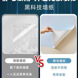 乳胶漆静电墙面保护膜卧室温馨墙纸自粘壁纸家用不伤墙护墙贴无胶
